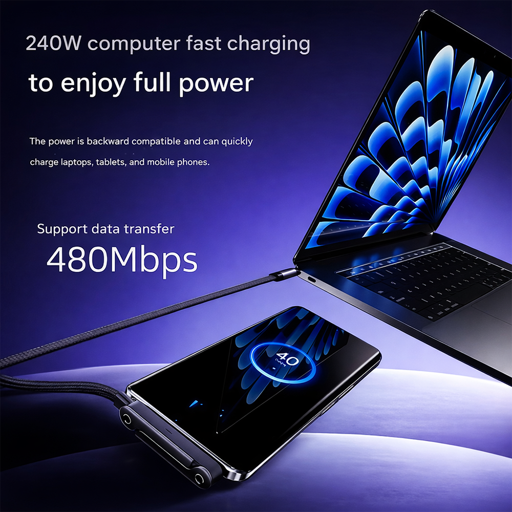 🔥 Buy 2 Get 1 Free | 2-in-1 Invisible Holder Charger Cable|240w super fast charging Fast Charging Cord