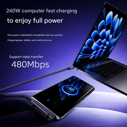 🔥 Buy 2 Get 1 Free | 2-in-1 Invisible Holder Charger Cable|240w super fast charging Fast Charging Cord