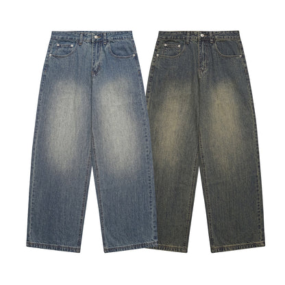 Denim Wide Leg Pants Loose Fit Long Trousers