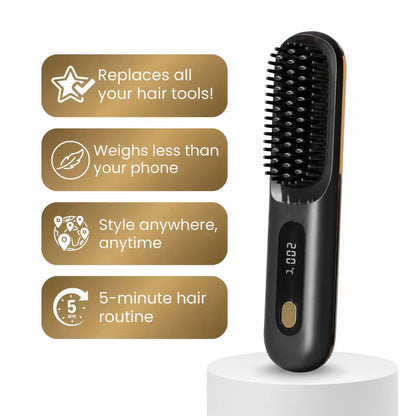 🏆 The Short Hair Specialist! The first smart styling comb designed specif 💖(Type-C charging design)